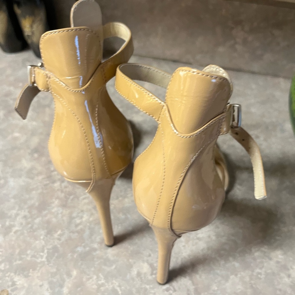 Stylish Beige Strappy Heels - Picture 2 of 6